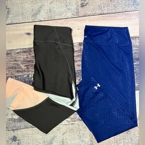 Under Armour Blue Patterned Leggings MED lot